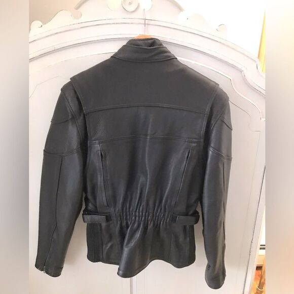 Fox Creek Black Leather Performance Bikercore Streetwear Motorcycle Jacket L - Picture 3 of 16